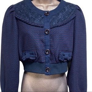 Forever21 Cropped Jacket Long Puffed Sleeve  M